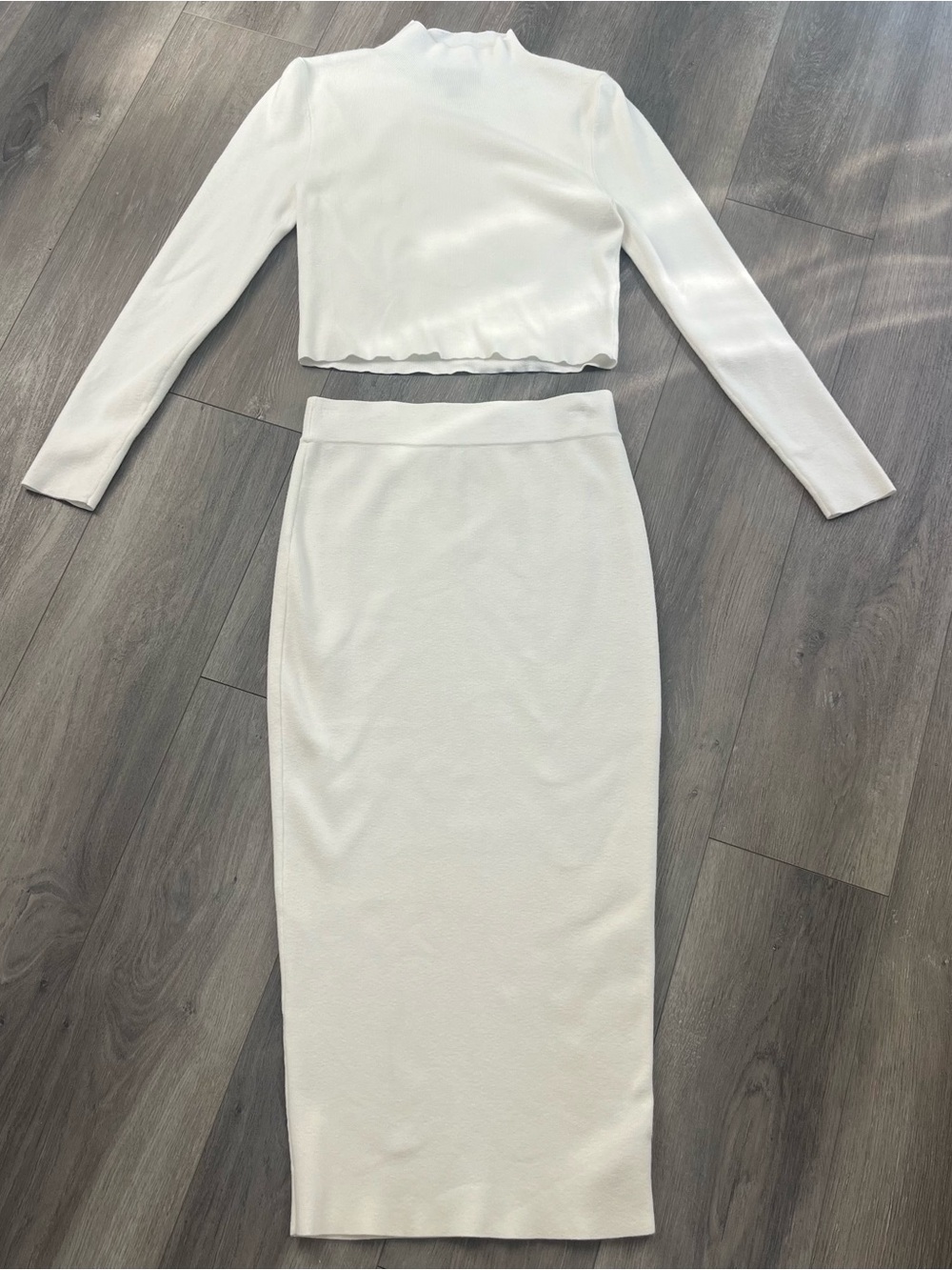 🤍 Jason Bolden for Worthington 2-Piece Ivory Knit Skirt Set